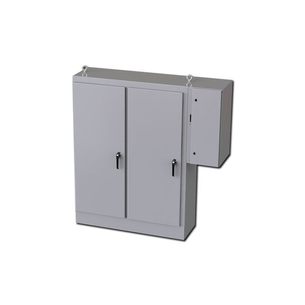 3 Point Latch with Padlock Handle Electrical Enclosures, 72 in H, 18 in D, 53-3/4 in W